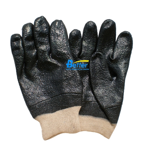 Rough Finished PVC Fully Dipped Chemical-Resistant-Gloves(BGPC301)