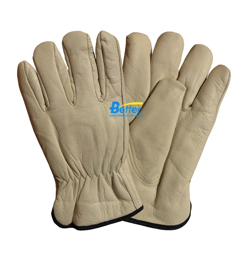 Natural Cow Grain Leather Driver Gloves (BGCD103)