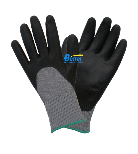 Dexterity Black 3/4 Foam-Nitrile-Dipped Work Gloves(BGNC305)