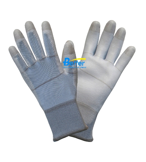 Super-touch PU Palm Coated Working Glovs- Reinforced Fingertip(BGPU204)