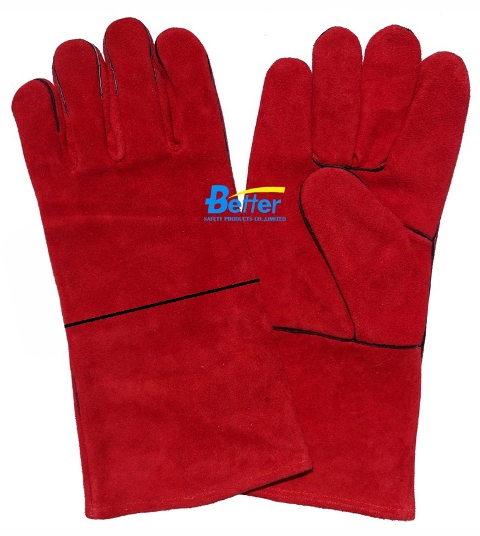 Economical Cow Split Leather Welder Work Glove (BGCW211W)