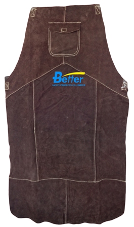 BWP-6100-Super Strong Charcoal-Brown Split Cowhide Leather Welding Apron
