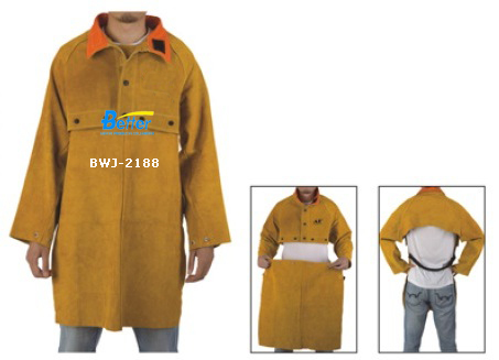 BWJ-2188-Detachable Split Cowhide Welding Apron With  Split Cowhide Welding Cape