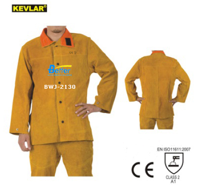 BWJ-2130-Super Golden Split Cowhide Leather Welding Jackets