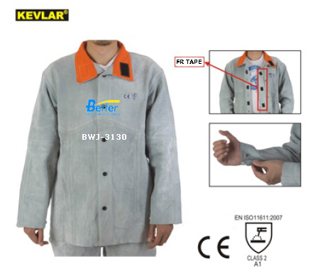 BWJ-3130-Natural Split Cowhide Leather Welding Jackets