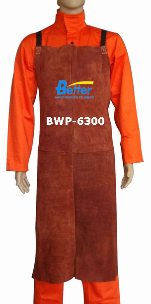 BWP-6300-Super Strong Coffee Split Cowhide Leather Welding Apron