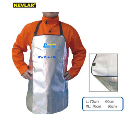 BWP-6400-Super Aluminized Welding Apron W Super Strong Cowhide leather lined