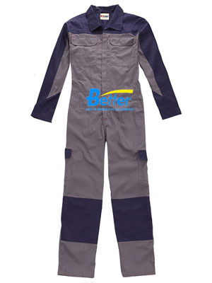 BFRC107 - 100% Gray FR cotton Fire Retardant Coverall, Safety Coverall
