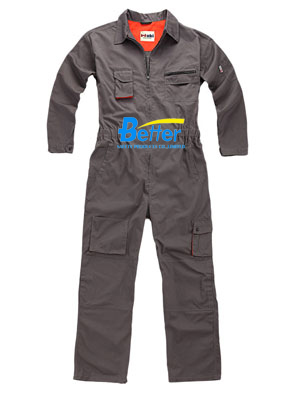 BFRC108 - 100% Gray FR cotton Fire Retardant Coverall, Safety Coverall