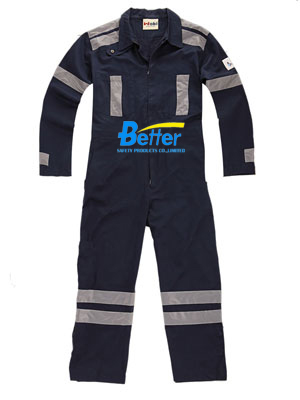 BFRC111-FR Cotton Fire Retardant Coverall with Reflective Tapes,Safety Coverall