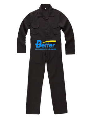 BFRC113 - Black FR Cotton Fire Retardant Coverall, Safety Coverall