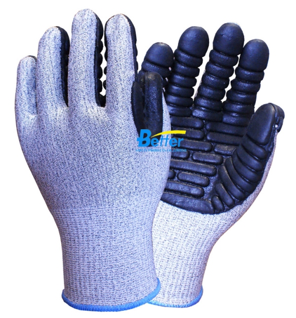 BGAV002-CUTResistant Latex Rubber Palm Anti-Vibration Gloves