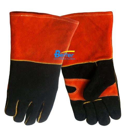 Super Soft Cow Split Leather Welder Gloves Welding Gloves(BGCW333)