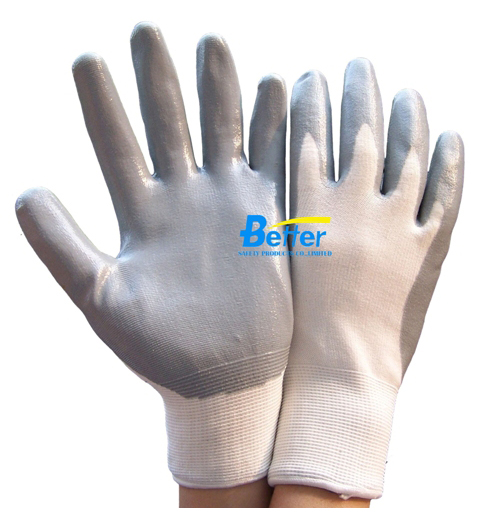 Economy Flexible Nitrile Soomth Dipped Working Gloves(BGNC301P)