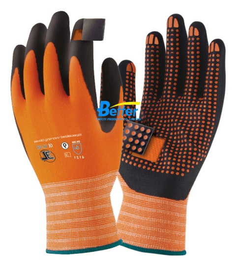Nylon with Nitrile Foam Dipped and Dots Safety Work Gloves (BGNC503)